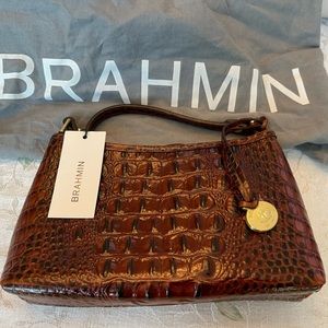 Brahmin Crocodile Embossed Leather Handbag